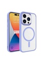 Apple iPhone 15 Pro Max Uyumlu Kılıf Wireless Şarj Özellikli Zore Krom M-safe Silikon Kapak