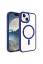 Apple iPhone 15 Plus Uyumlu Kılıf Wireless Şarj Özellikli Zore Krom M-safe Silikon Kapak