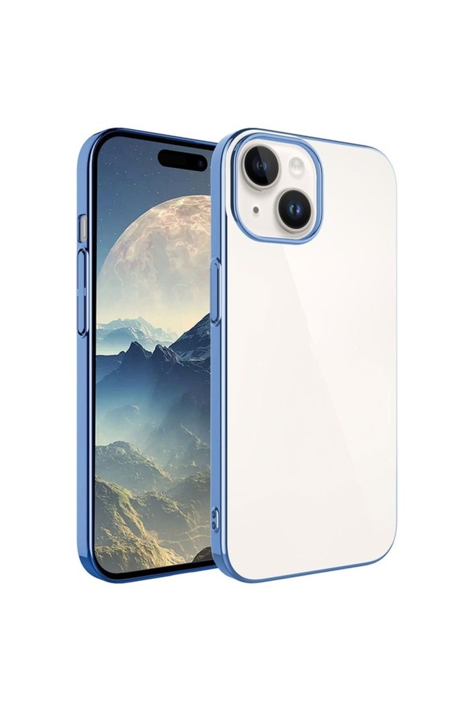 Apple iPhone 15 Plus Uyumlu Kılıf Sert PC Renkli Çerçeveli Zore Riksos Kapak
