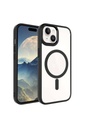 Apple iPhone 15 Uyumlu Kılıf Wireless Şarj Özellikli Zore Krom M-safe Silikon Kapak
