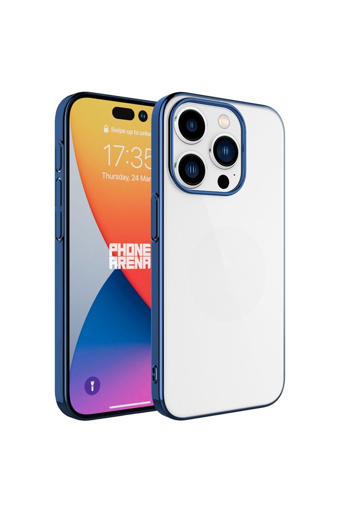 [RNZ-TA93144] Apple iPhone 15 Pro Max Uyumlu Kılıf Sert PC Renkli Çerçeveli Zore Riksos Kapak (Siyah)