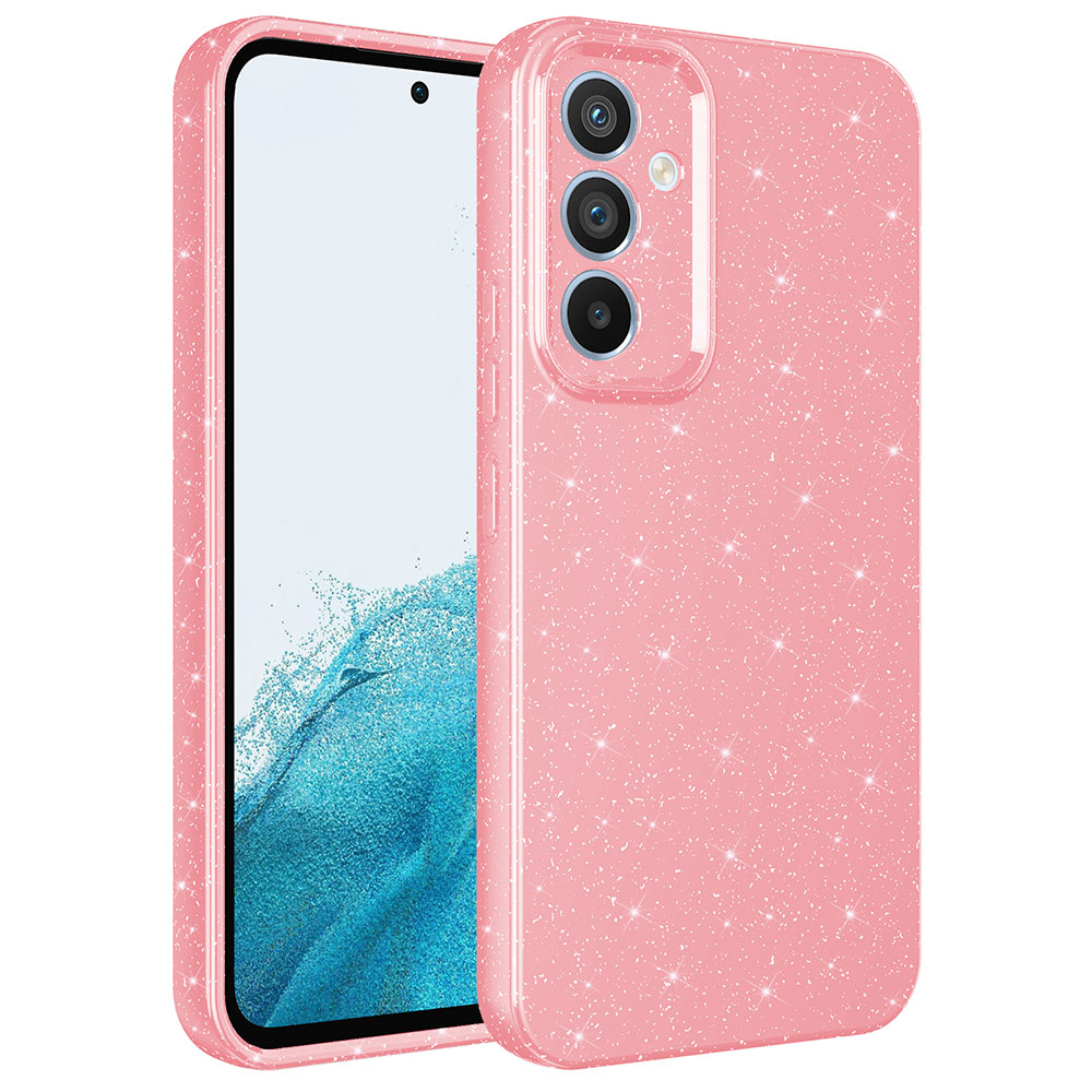 Samsung Galaxy A34 Uyumlu Kılıf Kamera Korumalı Simli Lüks Zore Koton Kapak