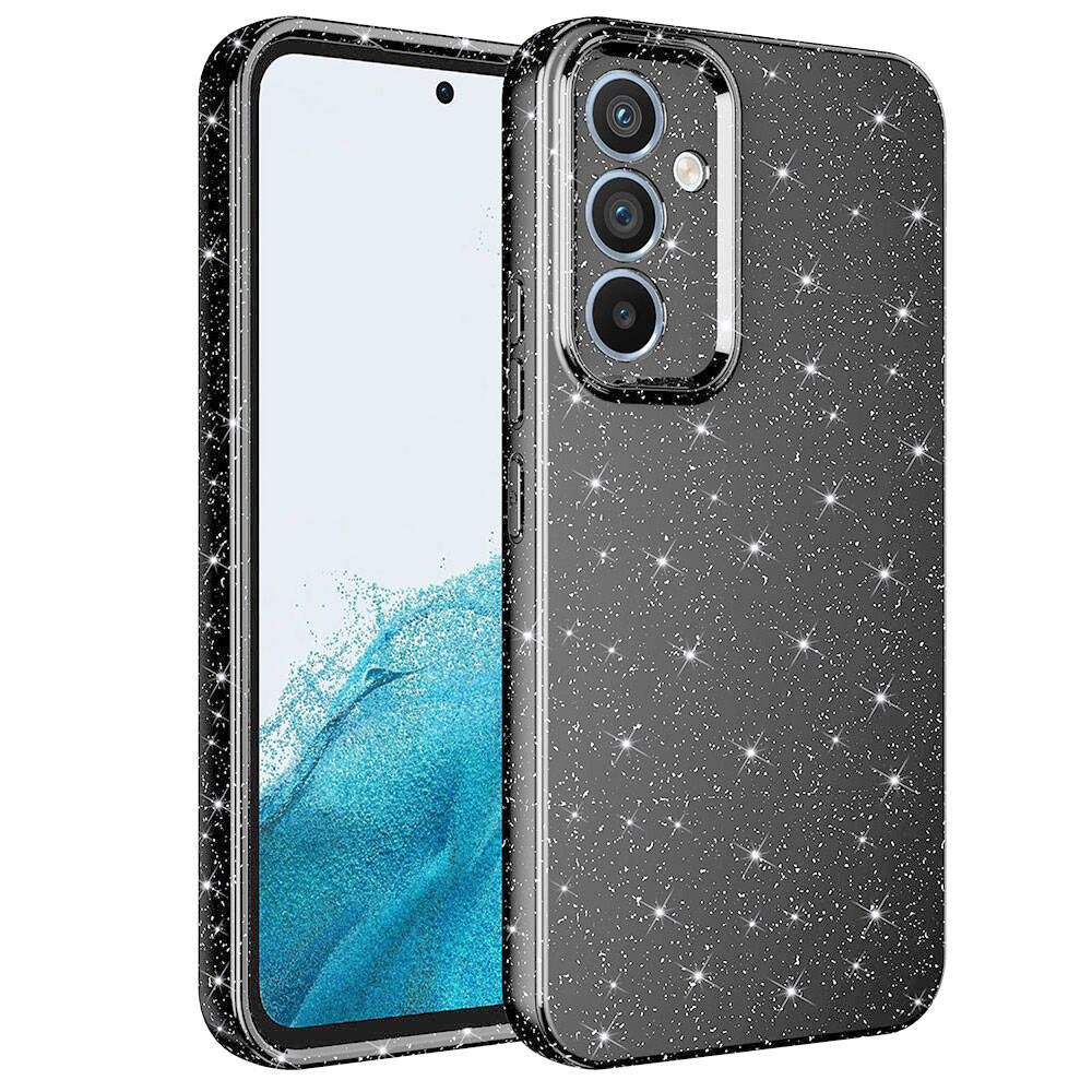 Samsung Galaxy A54 Uyumlu Kılıf Kamera Korumalı Simli Lüks Zore Koton Kapak
