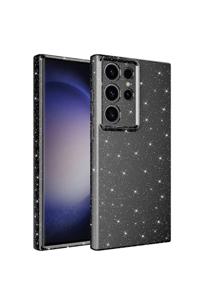 Samsung Galaxy S23 Ultra Uyumlu Kılıf Kamera Korumalı Simli Lüks Zore Koton Kapak