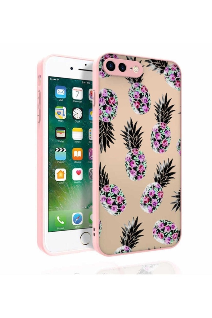 Apple iPhone 7 Plus Uyumlu Kılıf Desenli Kamera Korumalı Parlak Zore Nora Kapak