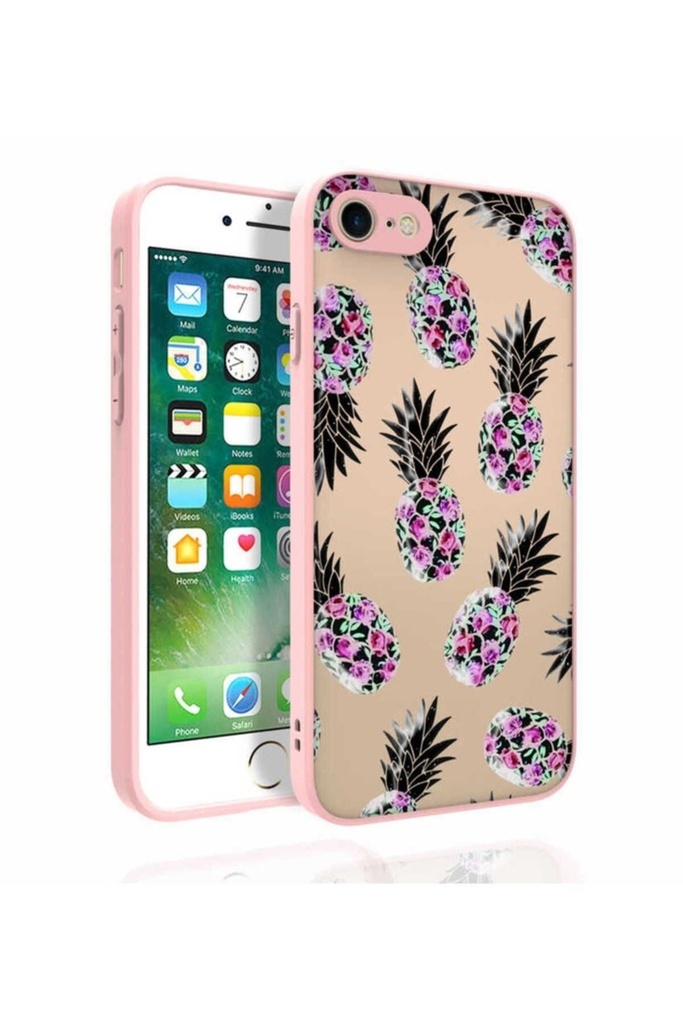 Apple iPhone 8 Uyumlu Kılıf Desenli Kamera Korumalı Parlak Zore Nora Kapak