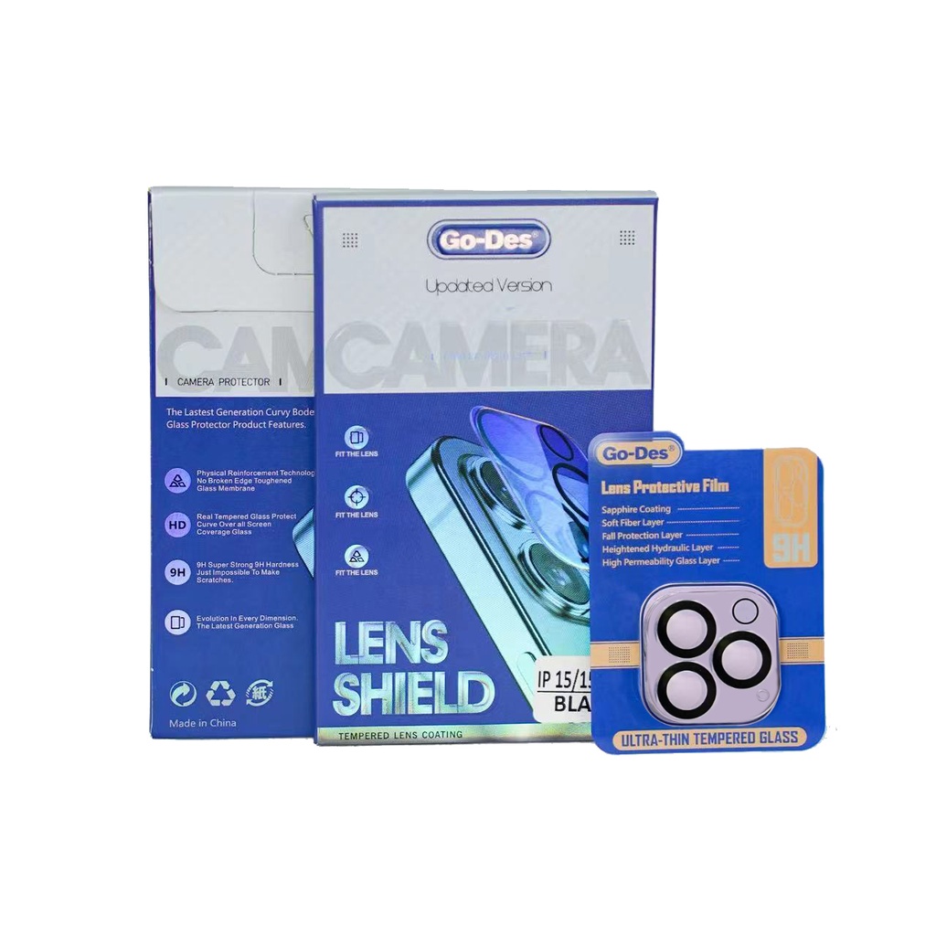 [RNZ-TA93430] Apple iPhone 15 Pro Max Uyumlu Go Des Lens Shield CL-14 Kamera Lens Koruyucu