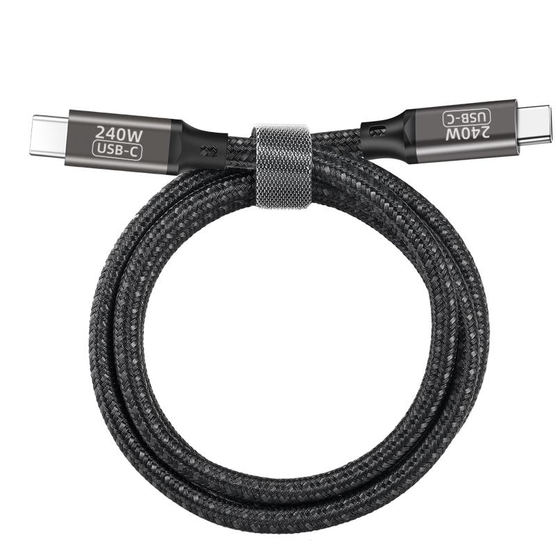 [RNZ-TA93498] Qgeem QG02 Type-C to Type-C PD3.1 Data Kablosu 240W 480Mbps 1 Metre