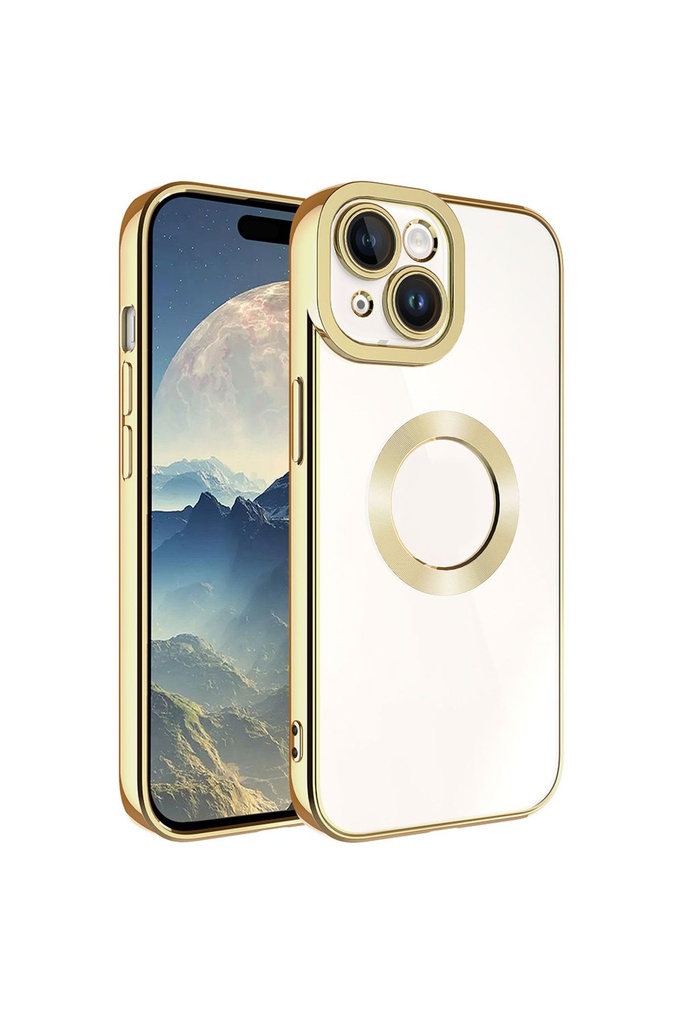 Apple iPhone 15 Uyumlu Kılıf Kamera Korumalı Logo Gösteren Zore Omega Kapak