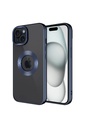 Apple iPhone 15 Uyumlu Kılıf Kamera Korumalı Logo Gösteren Zore Omega Kapak