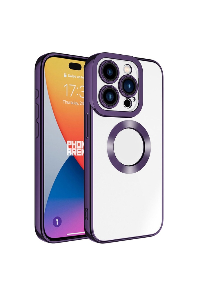 Apple iPhone 15 Pro Max Uyumlu Kılıf Kamera Korumalı Logo Gösteren Zore Omega Kapak