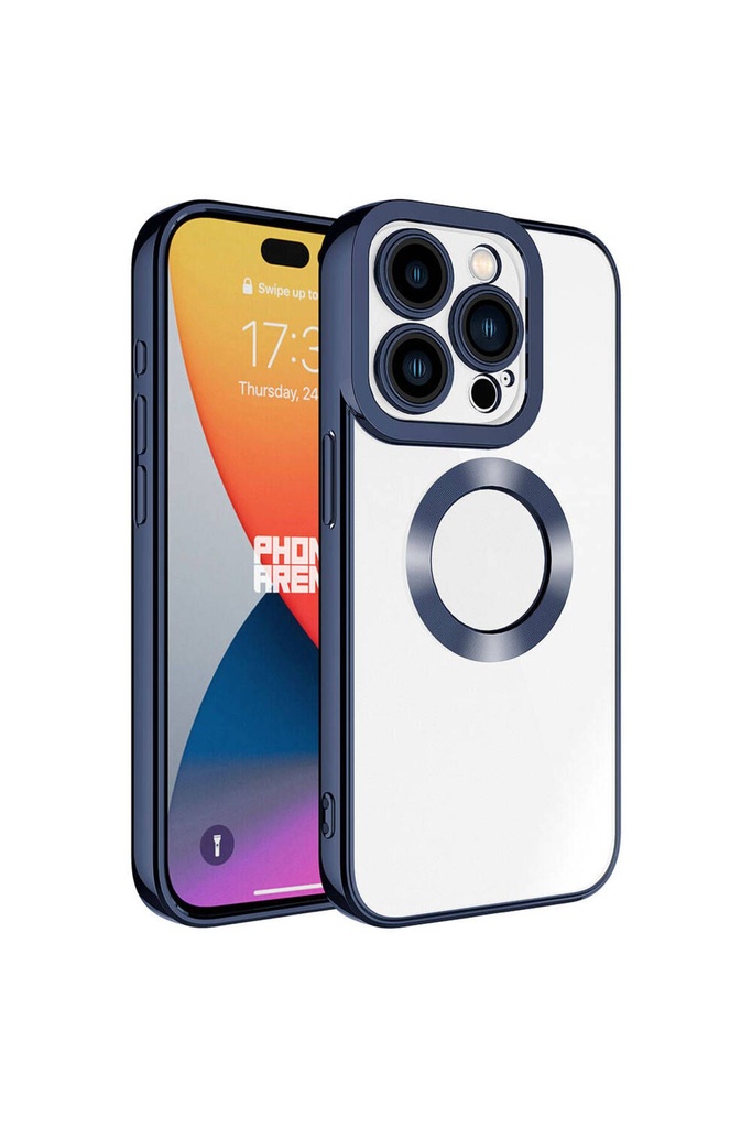 Apple iPhone 15 Pro Max Uyumlu Kılıf Kamera Korumalı Logo Gösteren Zore Omega Kapak