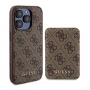 Apple iPhone 14 Pro Uyumlu Kılıf Guess Orjinal Lisanslı M-safe Şarj Özellikli Yazı Logolu 4G Desenli Kapak + Powerbank 5000mAh 2in1 Set