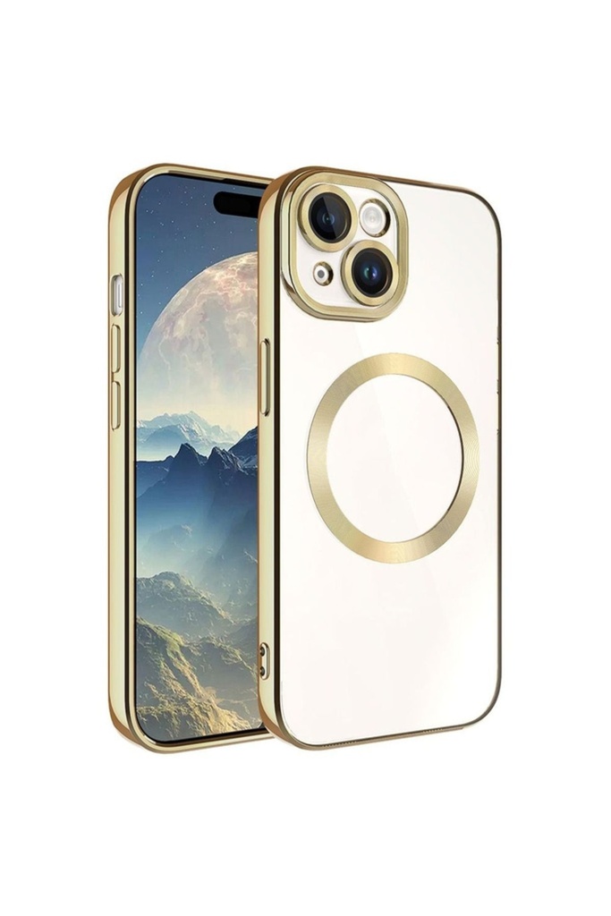 Apple iPhone 15 Uyumlu Kılıf M-safe Wireless Şarj Özellikli Zore Setro Silikon
