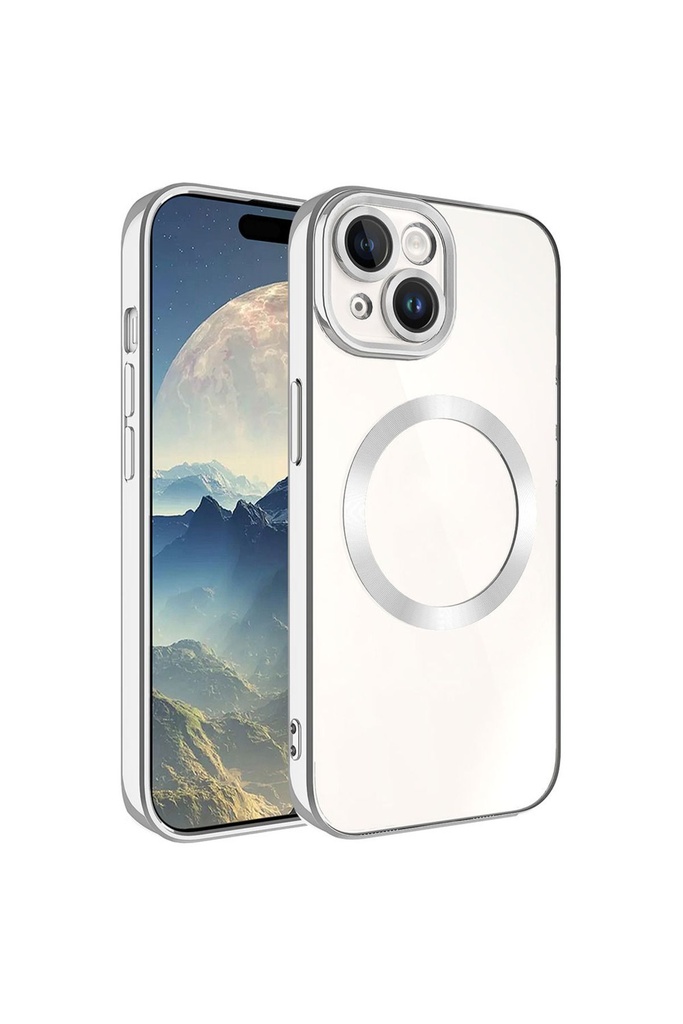Apple iPhone 15 Uyumlu Kılıf M-safe Wireless Şarj Özellikli Zore Setro Silikon