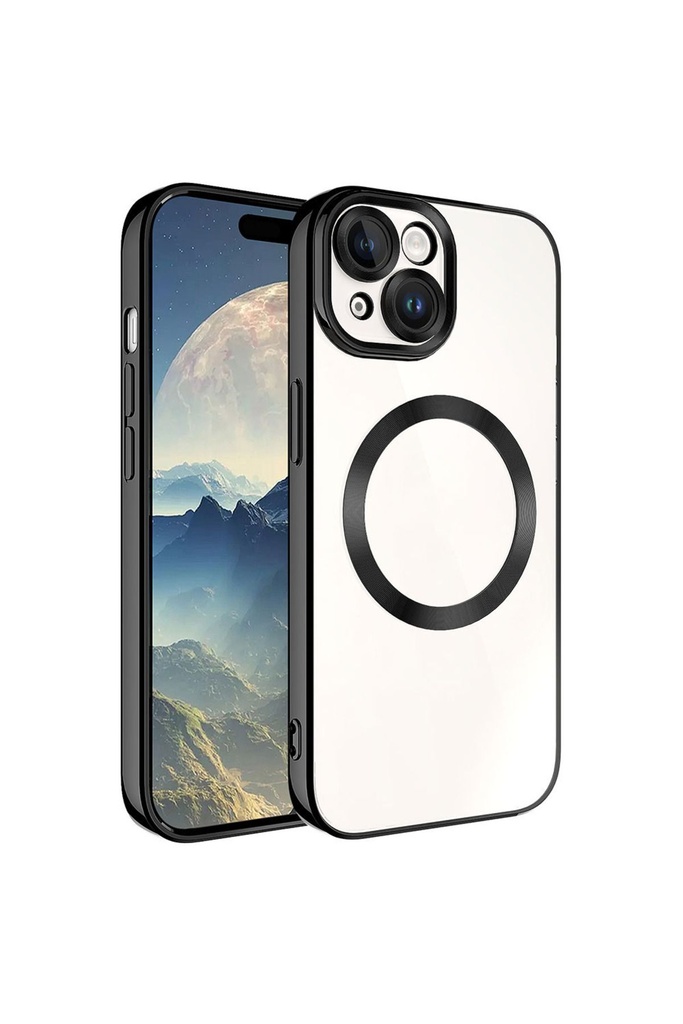 Apple iPhone 15 Uyumlu Kılıf M-safe Wireless Şarj Özellikli Zore Setro Silikon