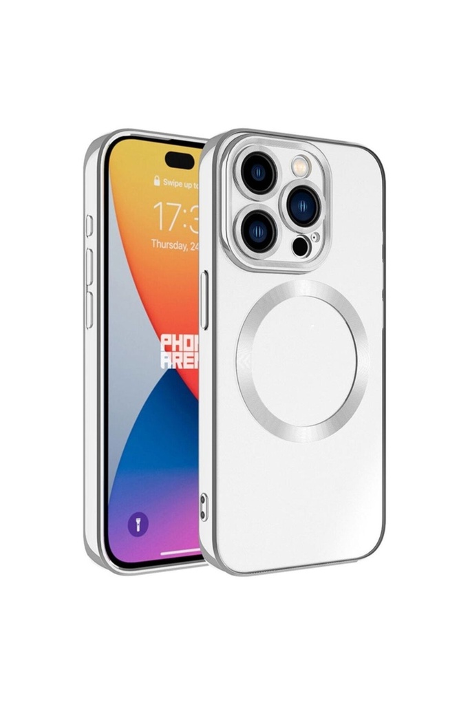 Apple iPhone 15 Pro Uyumlu Kılıf M-safe Wireless Şarj Özellikli Zore Setro Silikon