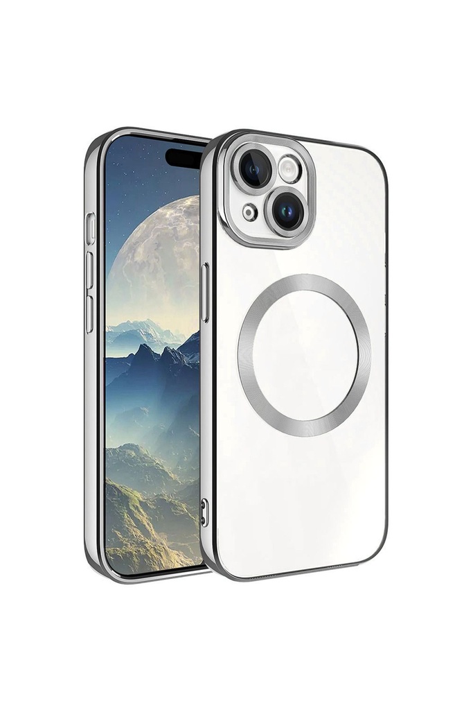 Apple iPhone 15 Plus Uyumlu Kılıf M-safe Wireless Şarj Özellikli Zore Setro Silikon