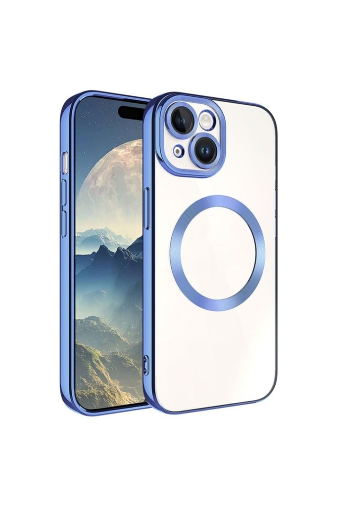 Apple iPhone 15 Plus Uyumlu Kılıf M-safe Wireless Şarj Özellikli Zore Setro Silikon