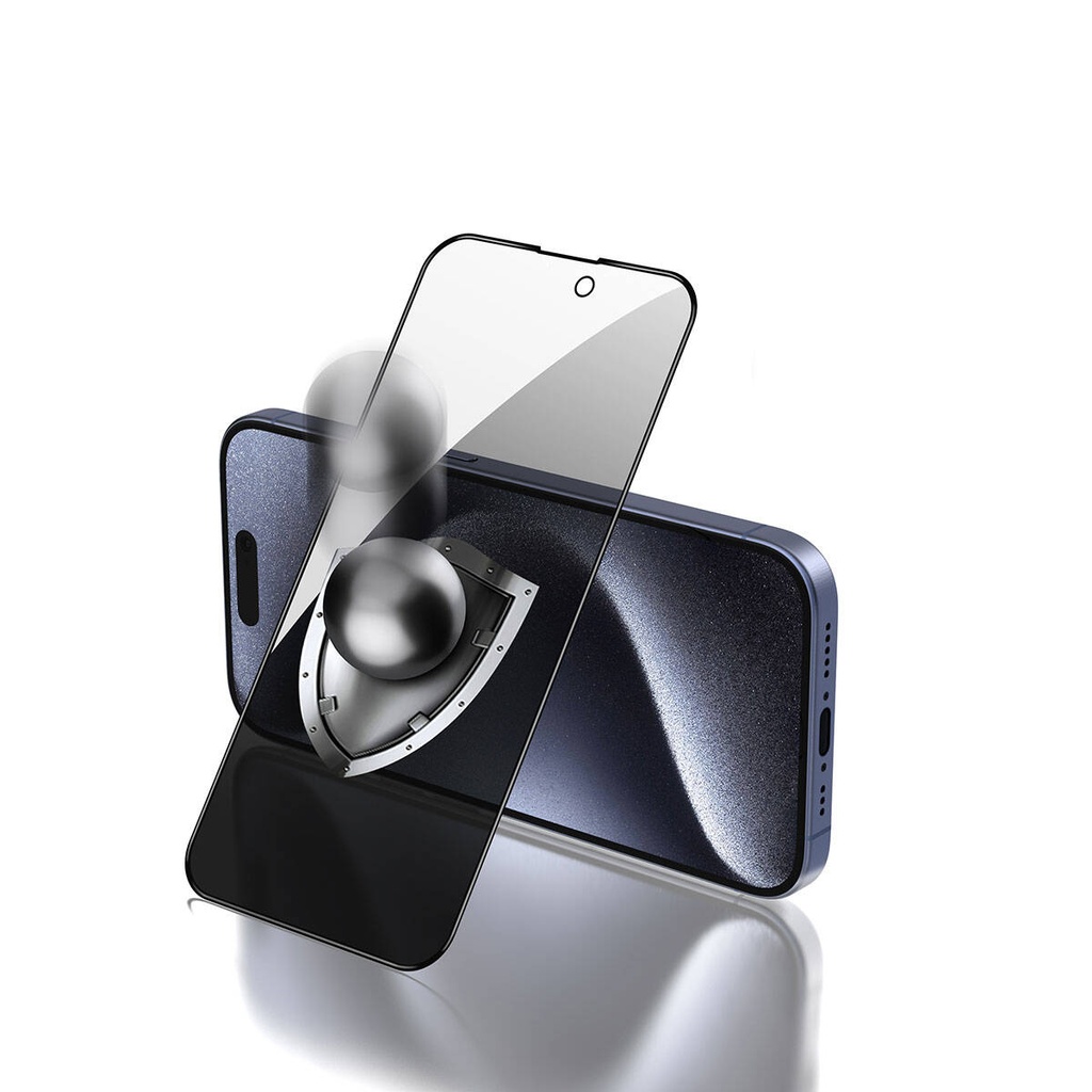 Apple iPhone 15 Pro Uyumlu Zore Rika Premium Privacy Temperli Cam Ekran Koruyucu