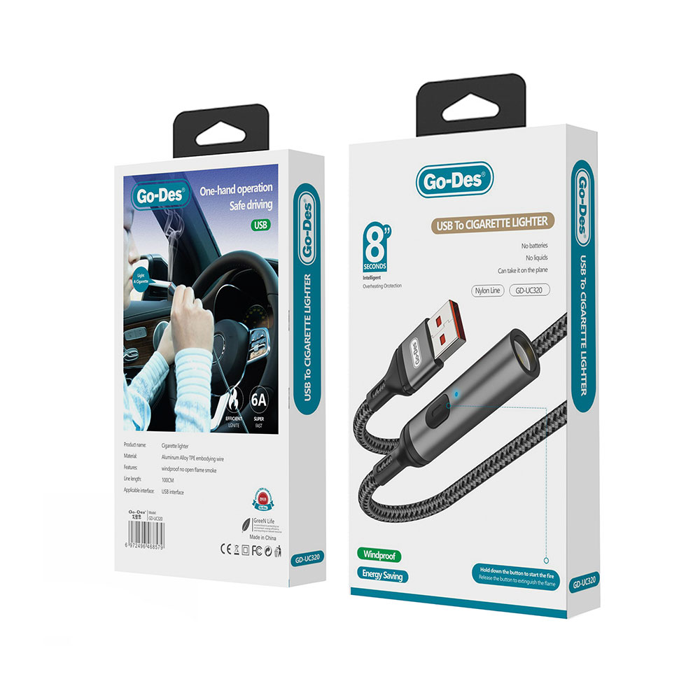 [RNZ-TA93903] Go Des GD-UC320 USB Bağlantılı Çakmak