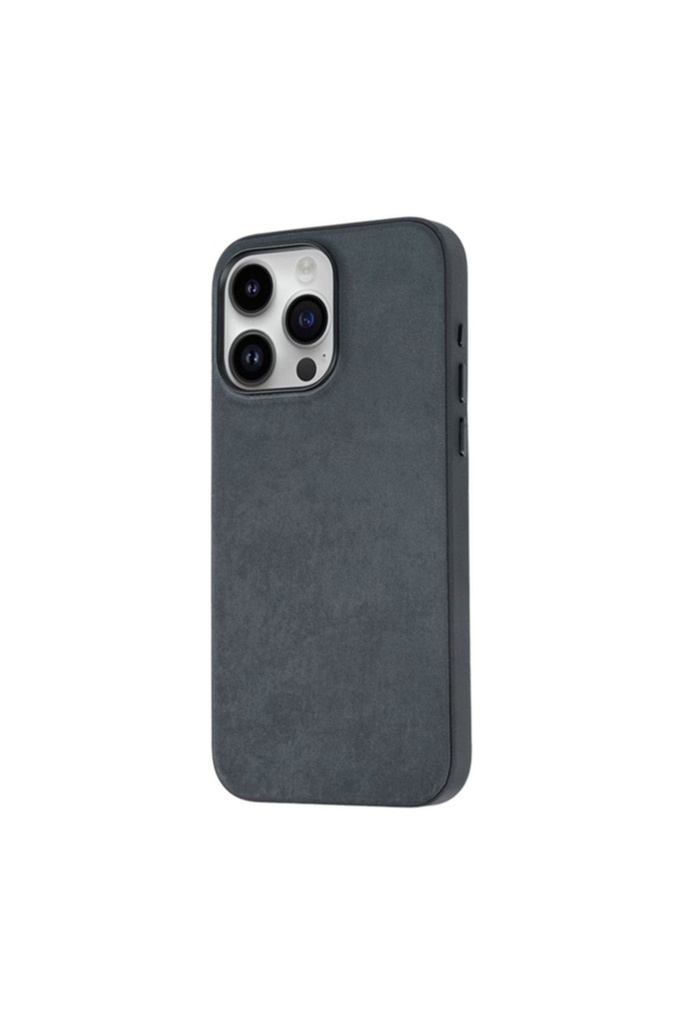 [RNZ-TA93850] Apple iPhone 15 Pro Uyumlu Kılıf Zore Mikro Fiber Mimoza Kapak (Siyah)