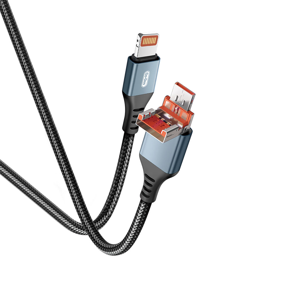 [RNZ-TA93907] Go Des GD-UC595 Biyonik Terminal Tasarım PD20W Lightning to Type-C & Lightning to USB-A Kablo