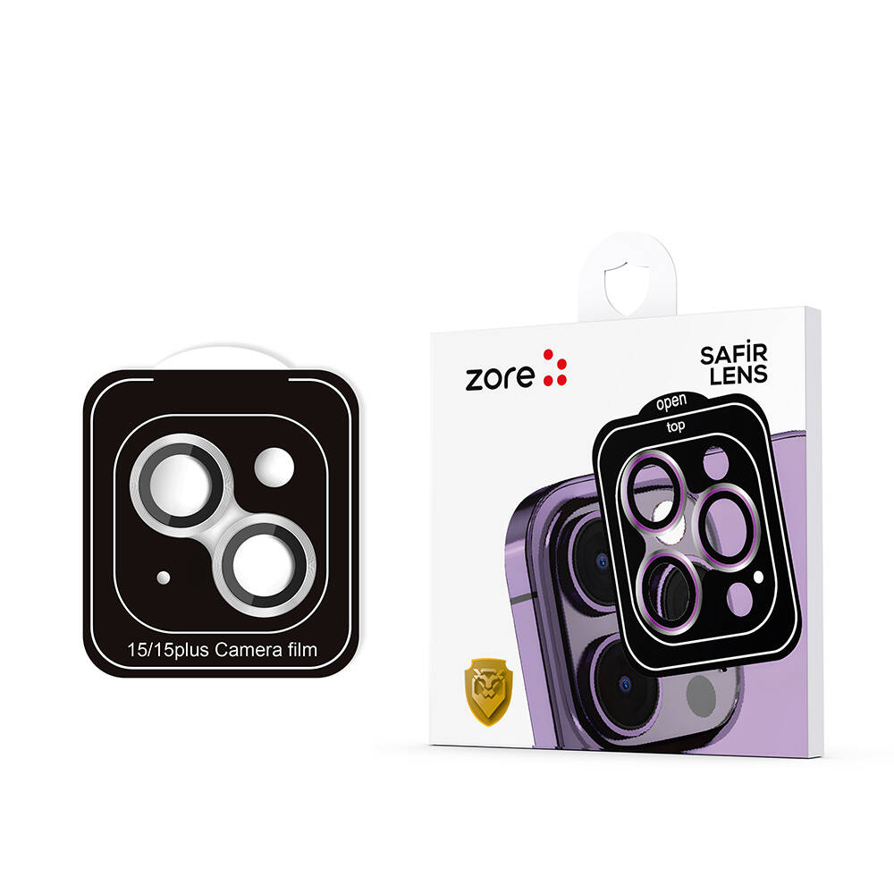 Apple iPhone 15 Plus Uyumlu Zore CL-11 Safir Parmak İzi Bırakmayan Anti-Reflective Kamera Lens Koruyucu