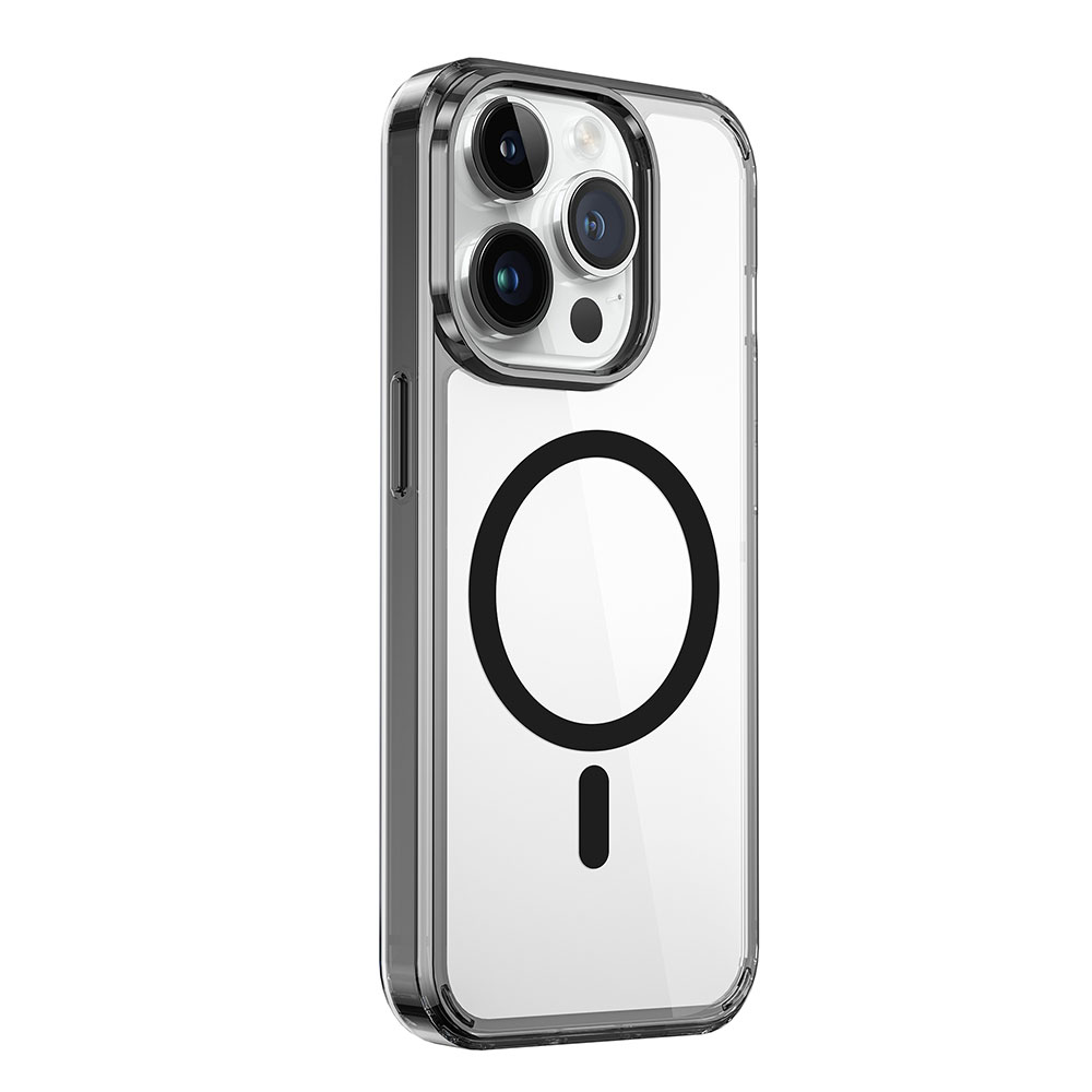 [RNZ-TA93910] Apple iPhone 15 Pro Uyumlu Kılıf Wiwu MCC-101 Magnetic Crystal Sert PC Kapak (Siyah)