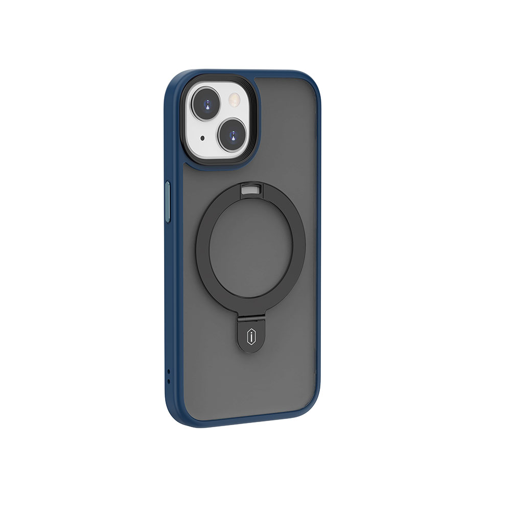 Apple iPhone 15 Uyumlu Kılıf Wiwu ZMM-010 M-safe Şarj Özellikli Mat Arka Yüzey Standlı Kapak