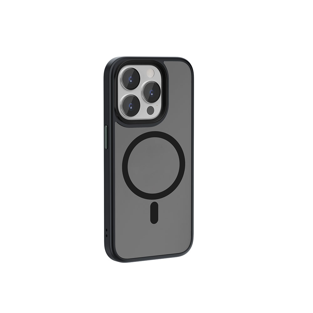 [RNZ-TA93931] Apple iPhone 15 Pro Uyumlu Kılıf Wiwu FGG-011 M-safe Şarj Özellikli Kamera Korumalı Kapak (Siyah)