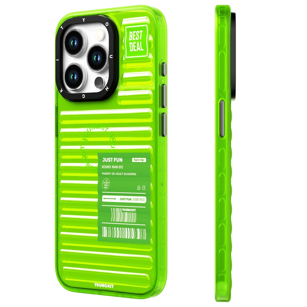 Apple iPhone 15 Pro Max Uyumlu Kılıf Şeffaf Renkli Tasarım YoungKit Fluorite Serisi Kapak