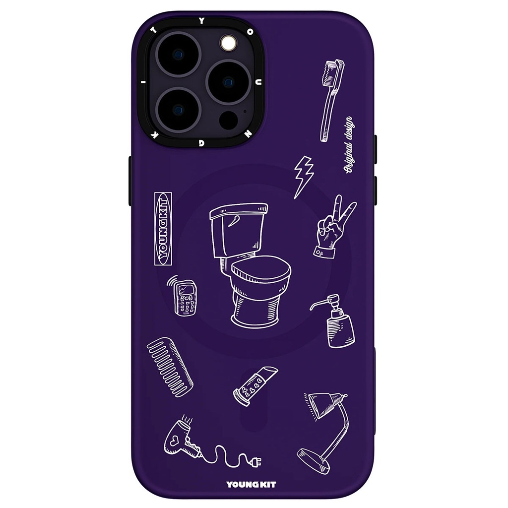 Apple iPhone 14 Pro Max Uyumlu Kılıf M-safe Şarj Özellikli Desenli Youngkit Plaything Serisi Kapak