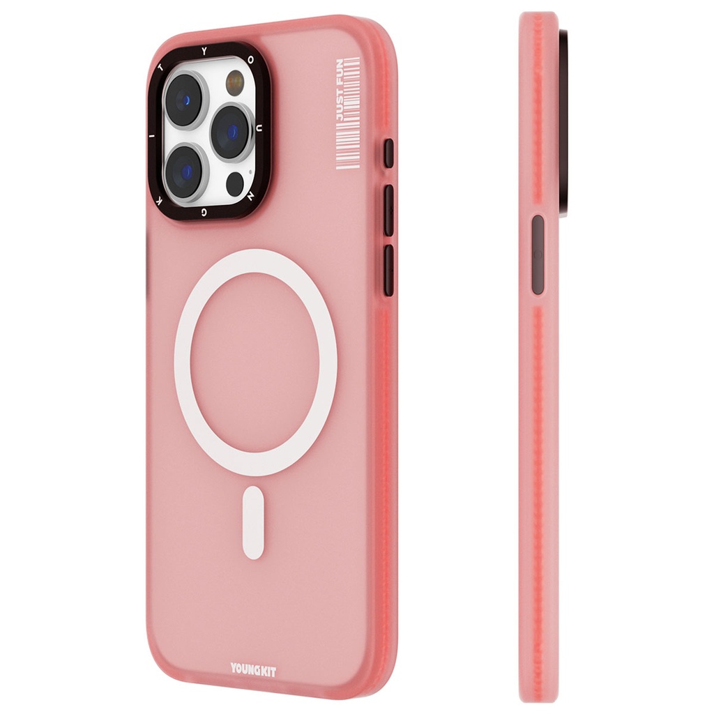 Apple iPhone 15 Pro Max Uyumlu Kılıf M-safe Şarj Özellikli Youngkit Colored Sand Serisi Kapak