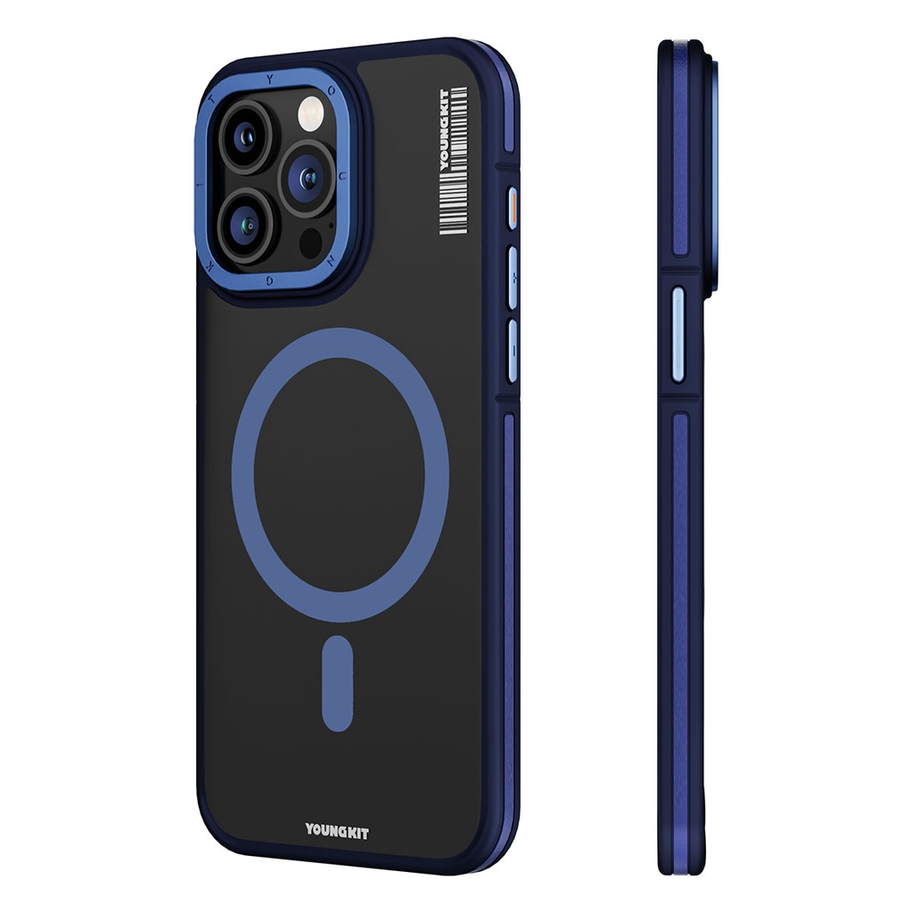 Apple iPhone 15 Pro Max Uyumlu Kılıf M-safe Şarj Özellikli Youngkit Rock Sand Serisi Kapak