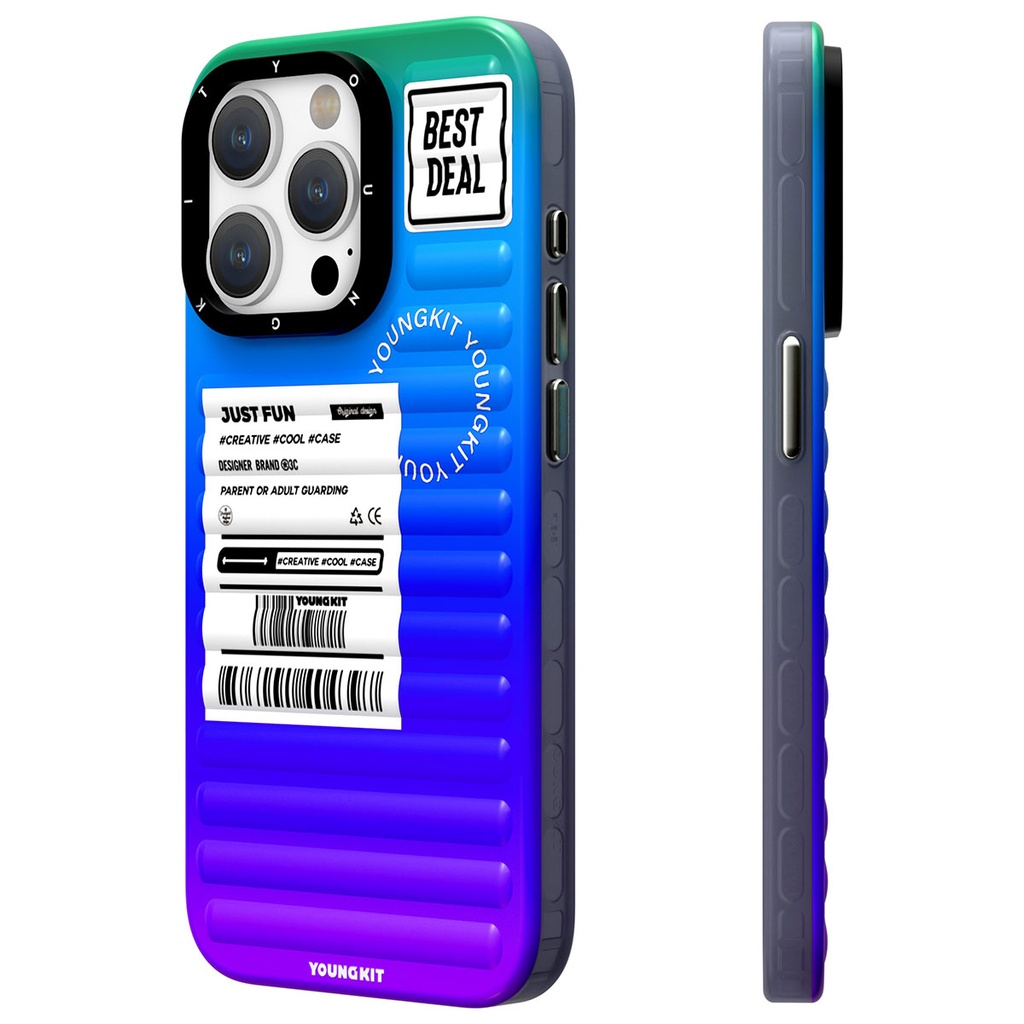 [RNZ-TA94012] Apple iPhone 15 Pro Max Uyumlu Kılıf YoungKit The Secret Color Serisi Kapak (Mavi)