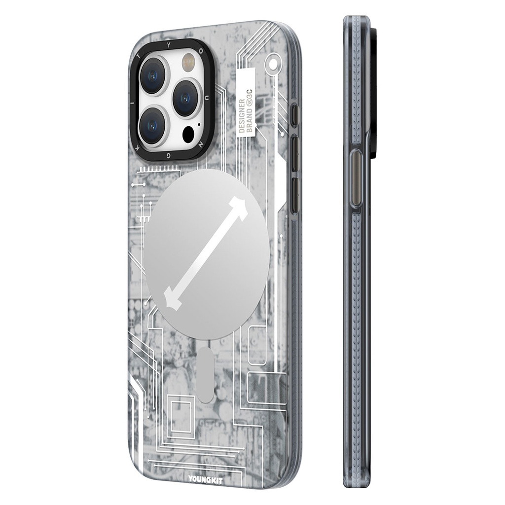Apple iPhone 15 Pro Max Uyumlu Kılıf M-safe Şarj Özellikli YoungKit Technology Serisi Kapak
