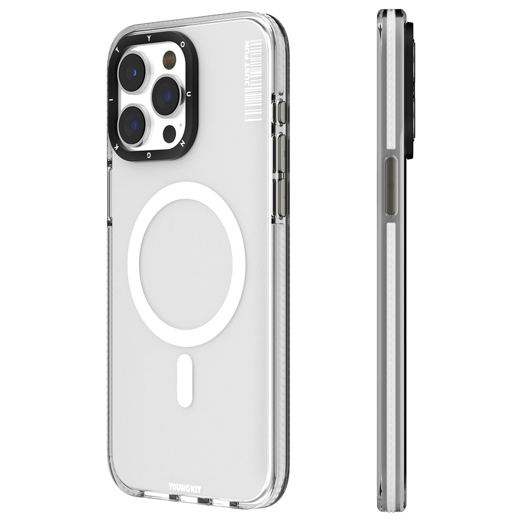 Apple iPhone 15 Pro Max Uyumlu Kılıf M-safe Şarj Özellikli YoungKit Crystal Color Serisi Kapak