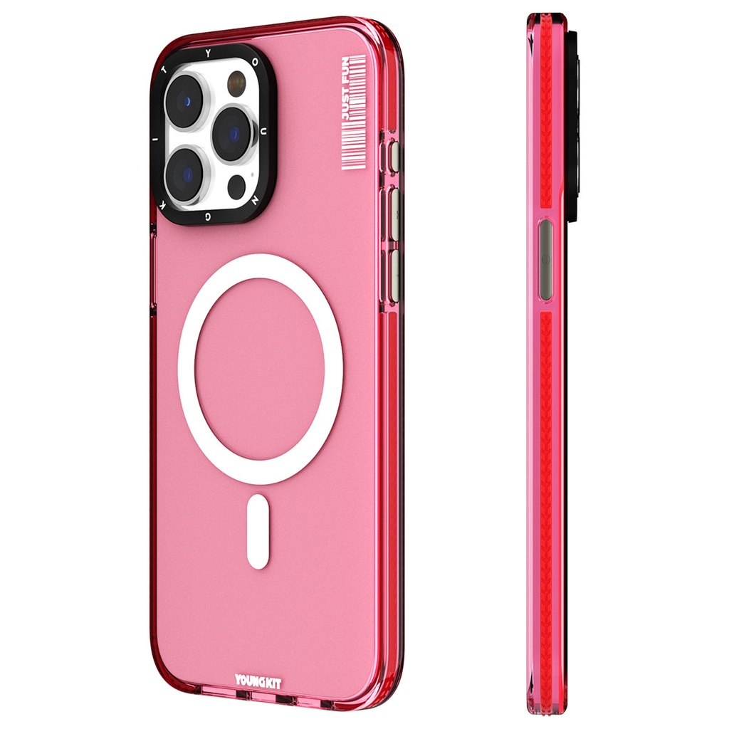 Apple iPhone 15 Pro Max Uyumlu Kılıf M-safe Şarj Özellikli YoungKit Crystal Color Serisi Kapak