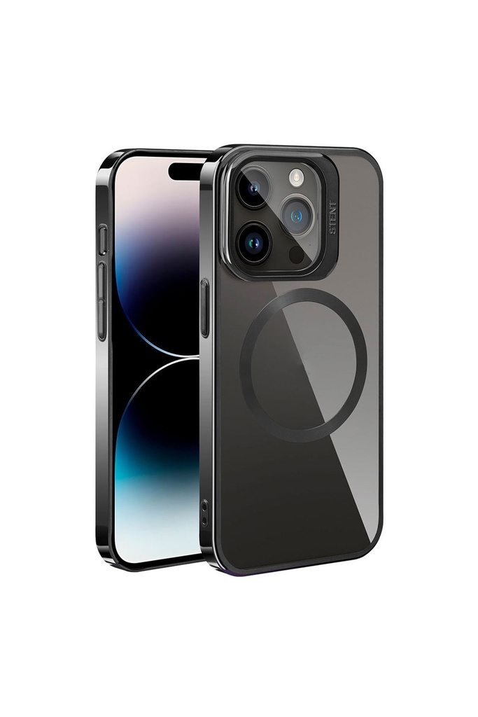 [RNZ-TA94069] Apple iPhone 15 Pro Uyumlu Kılıf M-safe Şarj Özellikli Standlı Zore Klon Kapak (Siyah)