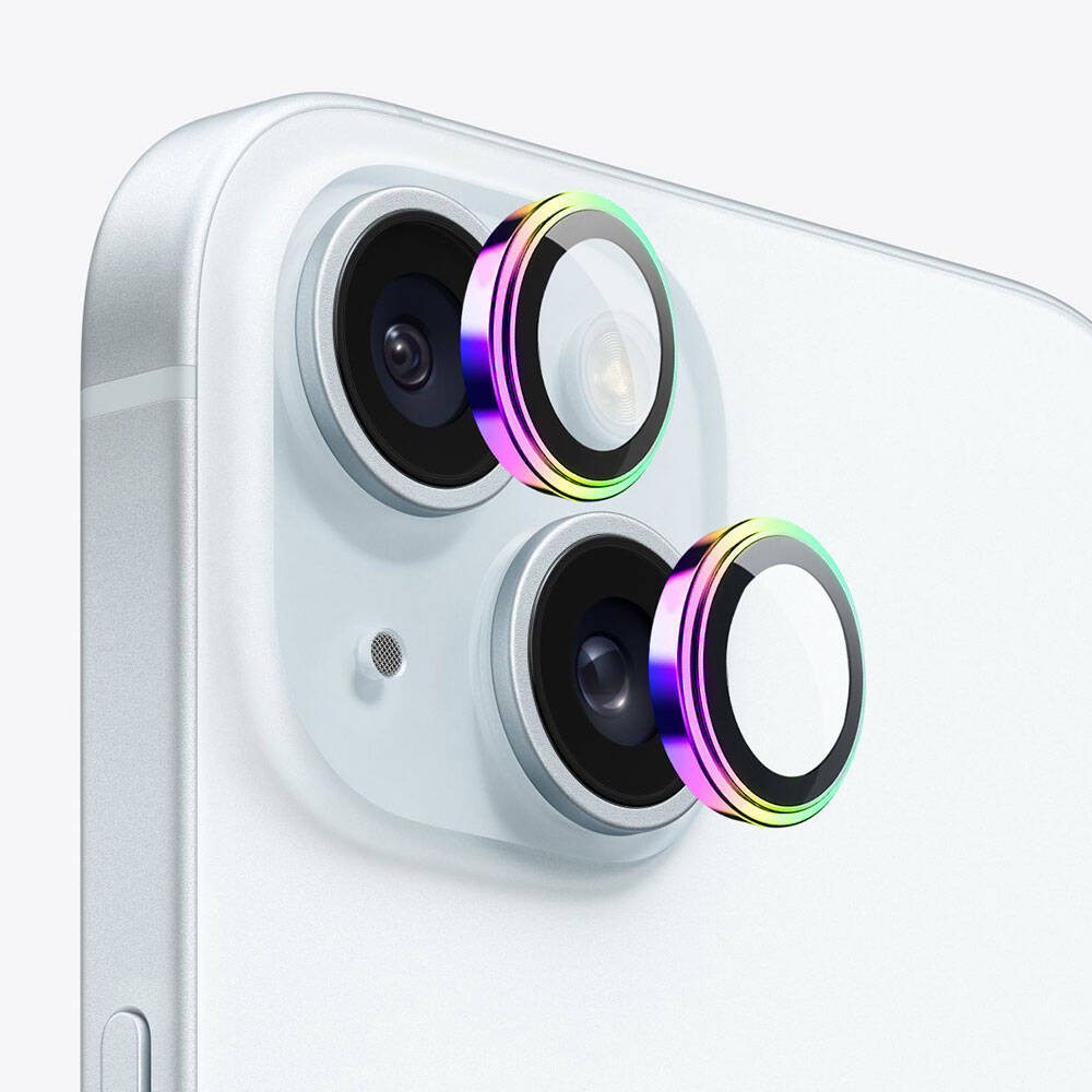 Apple iPhone 15 Uyumlu ​​Wiwu Lens Guard Metal Kamera Lens Koruyucu