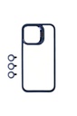 Apple iPhone 15 Pro Uyumlu Kılıf Kamera Lens Korumalı Standlı Zore Klon Lensli Kapak