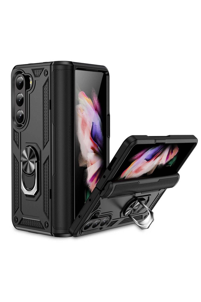 [RNZ-TA95329] Samsung Galaxy Z Fold 5 Uyumlu Kılıf Zore Vega Kapak (Siyah)