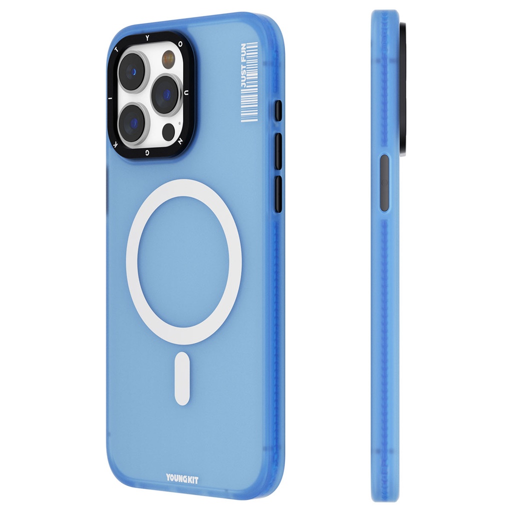 Apple iPhone 15 Pro Uyumlu Kılıf M-safe Şarj Özellikli Youngkit Colored Sand Serisi Kapak