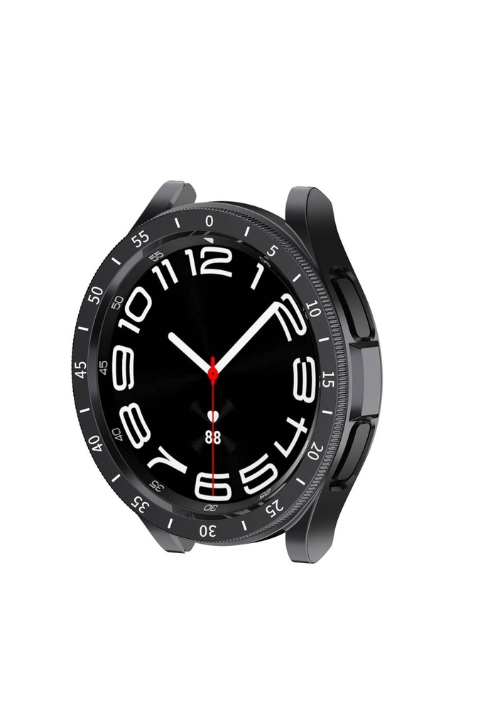 [RNZ-TA95042] Samsung Galaxy Watch 6 Classic 43mm Uyumlu Sert PC Kasa ve Ekran Koruyucu Zore Sport Watch Gard 29 (Siyah)