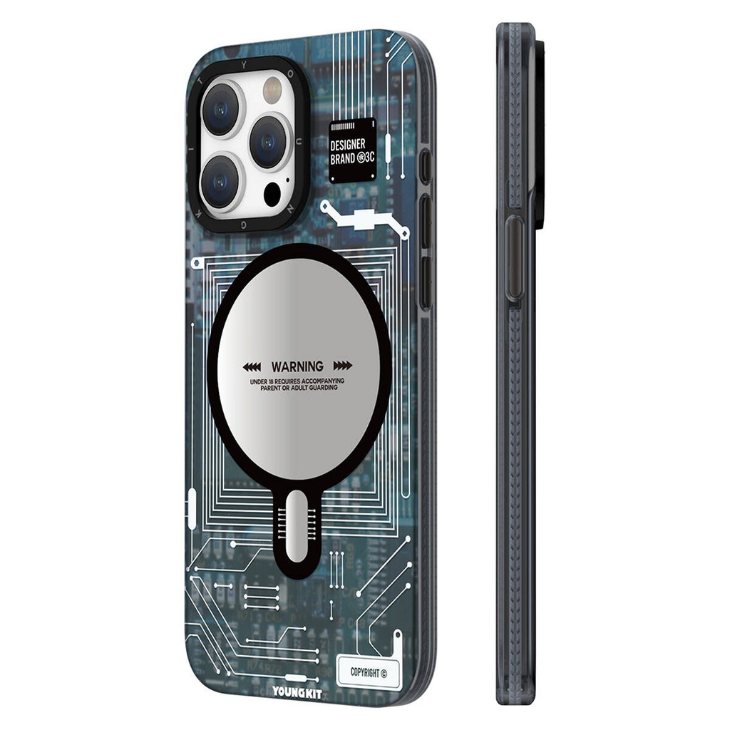 Apple iPhone 15 Pro Uyumlu Kılıf M-safe Şarj Özellikli YoungKit Technology Serisi Kapak