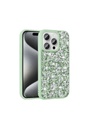 Apple iPhone 15 Pro Max Uyumlu Kılıf Parlak Taşlı Tasarım Zore Linea Diamond Kapak