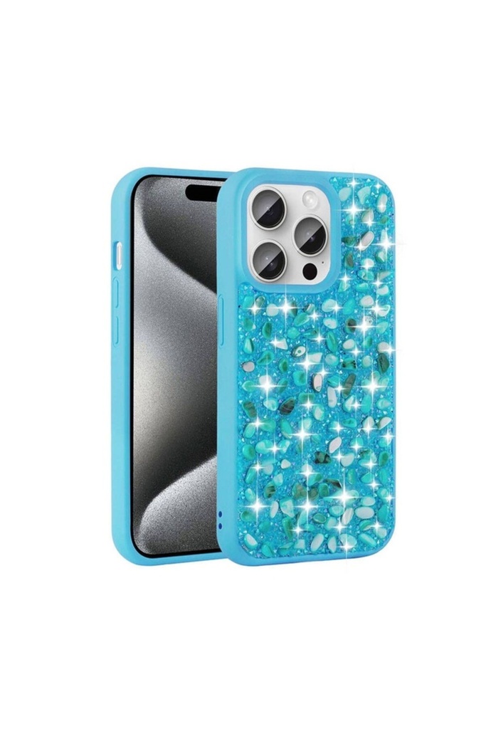 Apple iPhone 15 Pro Max Uyumlu Kılıf Parlak Taşlı Tasarım Zore Linea Diamond Kapak