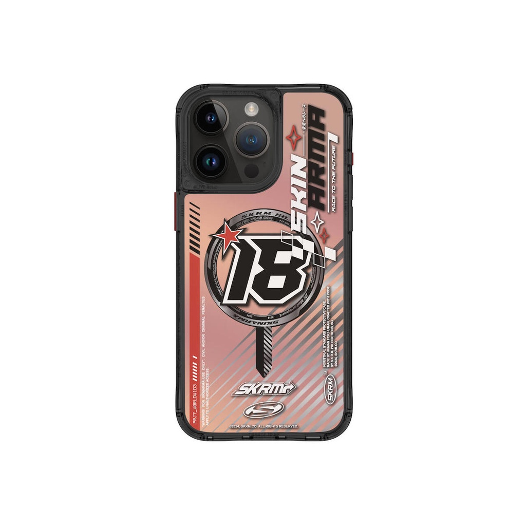 [ZTA95308] Apple iPhone 15 Pro Max Uyumlu SkinArma M-safe Şarj Özellikli Sticker Yapıştırmalı Drift Kapak (Siyah)