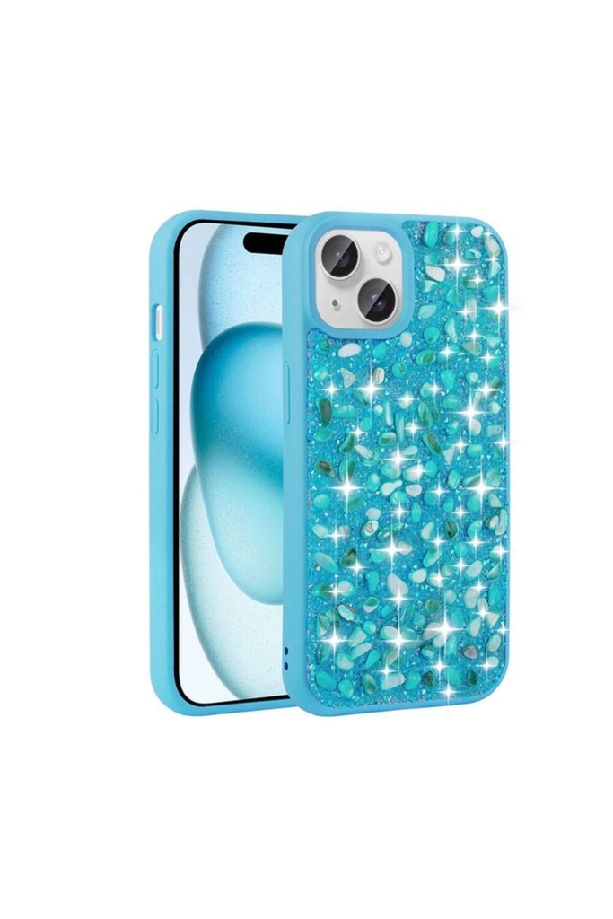 Apple iPhone 15 Uyumlu Kılıf Parlak Taşlı Tasarım Zore Linea Diamond Kapak